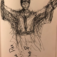 Confidence Pope, a drawing by davidpatrickdennis