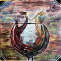 Wine glass painting, a painting by Nidhi Singh