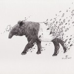 Shattered Series: Malayan Tapir, a drawing by Art of Rizal