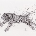 Shattered Series: Malayan Tiger, a drawing by Art of Rizal