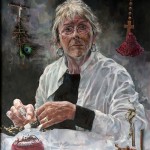 Artist Interrupted: Portrait of Rozanne Hawksley, a painting by Glenn Ibbitson