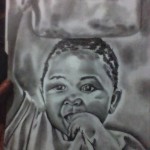 African kid, a drawing by jimmy arts